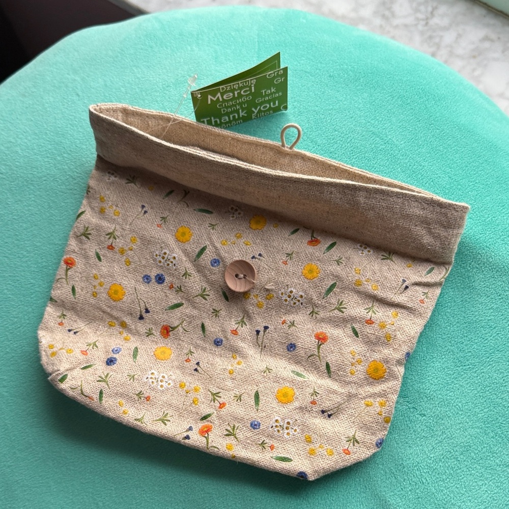 Yves Rocher Floral Cosmetic Bag - Beige and Multicolor